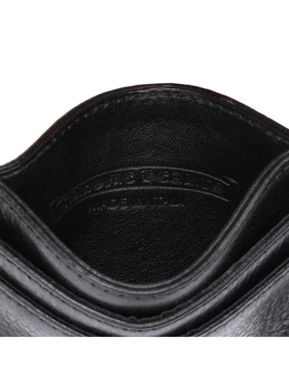 Chrome Hearts Double Side Scroll Label Leather Card Case
